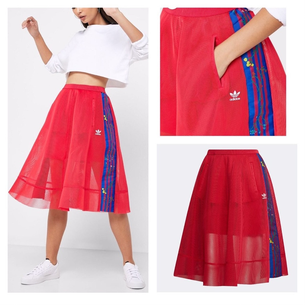 ADIDAS FLORA NETTED CIRCLE SKIRT WOMEN’S SIZE LARGE